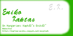 eniko kaptas business card